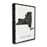 Stupell Industries Crno -sivi mramorni papir New York State Silhouette, 48, dizajn Daphne Polselli