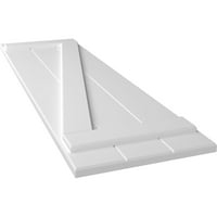 Ekena Millwork 1 8 W 56 H TRUE FIT PVC Tri ploča pridružena ploča-n-batten roleta W Z-bar, nedovršeno