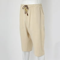 Muške golf hlače od pamuka i lana, obične japanske lanene trenirke suženog kroja