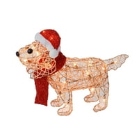 Legendarni Božićni ukras, rasvjeta od ratana, crveno štene