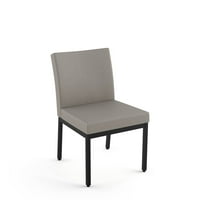 Blagovaonska stolica u izboru - sivi i bež PU, crni metal