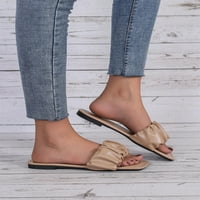 Ženske dizajnerske ravne sandale s volanima s otvorenim prstima Ležerne ljetne modne papuče za hodanje žute cipele 943