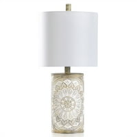 Doily White - Tradicionalna oslikana Serviette Design Accent stolna svjetiljka - 10in W 22in ht 10in D - Watts
