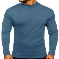 Muška majica s dugim rukavima majica s dugim rukavima jesenska bluza s toplim ovratnikom ležerni pulover s visokim vratom traper