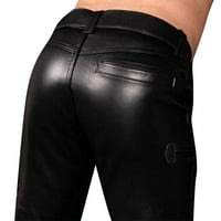 Muške hlače modne casual kožne hlače s patentnim zatvaračem velike veličine kožne teretne hlače crne 4 inča