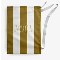 Jednostavno prugasta tratinčica Noel u zlatnoj vrećici za pranje rublja