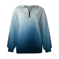 2 lagana majica s kapuljačom za žene Plus size gradijentna grafika 92-Ach modna majica s izrezom u obliku inča jesen boho pulover