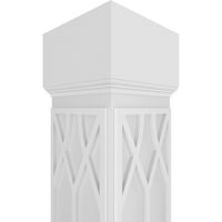 Stolarija 10 10 '10'; klasični kvadratni rezbareni stupac koji se ne sužava prema gore s kapitalom misije i bazom misije