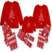 Identični obiteljski pidžama Setovi, identična Božićna blagdanska pidžama, gornji dio s printom slova i karirane hlače, pidžama za