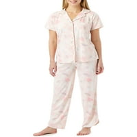 Ženski pidžama s ovratnikom i hlačama od dupina Jessice Simpson