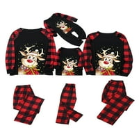 Obiteljski pidžama Set dugih rukava s elastičnim strukom za mamu, tatu i bebu mekani Božićni topići i hlače pidžama s printom snježne