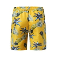 ; Muški kupaći kostimi za plažu s mekim udobnim printom kupaći kostimi za plivanje u havajskom stilu za muškarce Žuta 2 inča