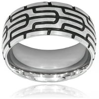 Muški geometrijski uzorak prsten od nehrđajućeg čelika