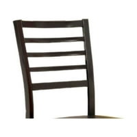 Drvena bočna stolica od umjetne kože od kože s naslonom za ljestve, set od 2 komada, smeđa