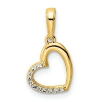 ogrlica s privjeskom od srca od 14 karata s bijelim rodijem sa šljokicama, pokloni za nakit za žene