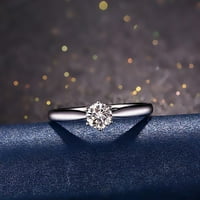 Prsten sa šest kandži Elegantni prsten od legure kubnog cirkonija za zabavu od legure kubnog cirkonija zlatne boje