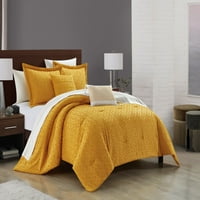 Elegantni home riayn 9-komad jacquard geometric comforter set, kralj, žuto