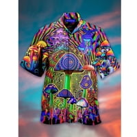 Gornji dio za odrasle s vizualnim efektom i svijetlim printom, mekana ležerna košulja za plažu, havajsku zabavu, odjeću za spojeve