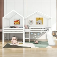 Aukfa l oblik potkrovlja u punoj veličini za djecu, drveni krevet s krovom, tobogan, kućni krevet za dijete, namještaj za spavaće