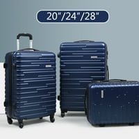 Hommoo proširiva tvrda prtljaga s TSA Lock-om, 3-komadića, plava