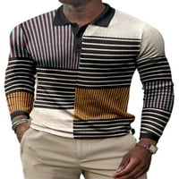 Muška majica, polo majica s reverom, majice s geometrijskim printom, karirana bluza u boji, jesenski topovi dugih rukava, stil, u