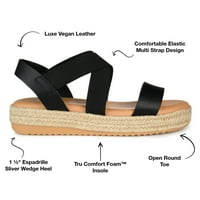 Kolekcija Journee Womens Caroline Tru Comfort pjena Espadrille Sliver klinaste sandale