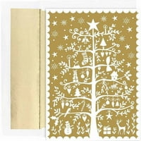 Set papirnatih božićnih čestitki, božićne čestitke božićno drvce za blagdanske užitke, 18 pakiranja