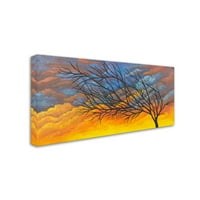 Zaštitni znak likovne umjetnosti drvo zalaska sunca, ulje na platnu Michelle Faber