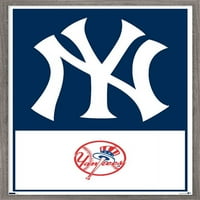 New York Yankees - Poster zida logotipa, 14.725 22.375 uokviren