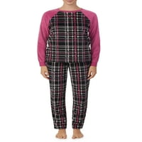 Pidžama Set od super mekog velura s Raglan rukavima i hlačama