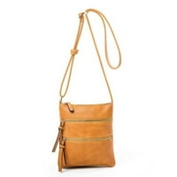 + Retro torbe za ramena za žene, jednobojne ženske torbe od PU kože, torbica s patentnim zatvaračem, messenger torbe