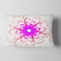 DesignArt savršeni fraktalni cvijet u svijetlo ružičastom - cvjetni jastuk za bacanje - 12x20