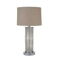 AUKFA Rustikalne stolne svjetiljke za spavaću sobu za dnevnu sobu, metalnu bazu, kristalnu perlu, LED žarulju i rotacijski prekidač