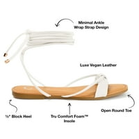Kolekcija ženskih bijelih sandala s remenom za gležanj s naramenicama s mekim potplatom na čipku 8