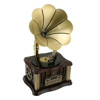 Gramofonski gramofon bežični zvučnik, Vintage gramofonski zvučnik s daljinskim upravljačem za dom smeđe boje
