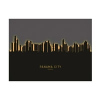 Michael Tompsett 'Panama City Skyline Glow II' Canvas Art