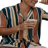 Muška majica s kratkim rukavima, Majica kratkih rukava, Muška havajska bluza običnog kroja s reverima, ljetne košulje od 966 - 4
