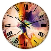 DesignArt 'kreativni cvijet u više boja' metalni zidni sat