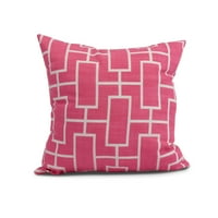 18po 18, ružičasta fuschia, vanjski jastuk s geometrijskim printom rešetke