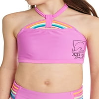 Justice Girls Rainbow remen Halter Bikini kupaći kostim, veličine 5-18