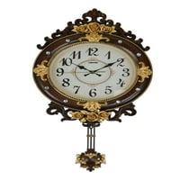 Zidni sat s tri zvjezdice u vintage stilu, smeđi sa zlatom, 9924