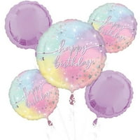 Pastelni užareni buket balona Sretan rođendan