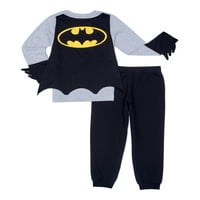 Stripovi Batman Boys majica s dugim rukavima i odjeća za odjeću za trčanje, veličine 4-10