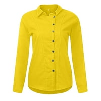 Košulje za žene u boji, jednobojna košulja na kopčanje, ženska široka bluza s izrezom i dugim rukavima, ležerna tunika, vrhovi