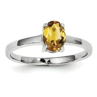 Prsten od čistog srebra s rodijem i citrinom. Težina dragulja - 1,62 karata