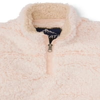 Klimatski koncepti Girls Quarter Zip Fluffy Fleece Pulover, veličine 4-12