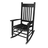 Irene Ineventna stolica za ljuljanje drvena letvica leđa balkonska popločana patio rocker diy rocker stolica kućni namještaj, crni