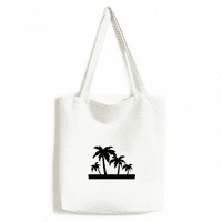 Platnena torba s uzorkom crne kokosove palme torba za kupovinu ležerna torba