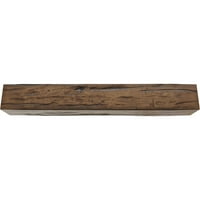 Ekena Millwork 6 W 8 h 14'l 3-strana Riverwood Endurathane Fau Wood Strop Grep, Premium star