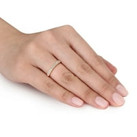 Ženski prsten za obljetnicu od 10k žutog zlata s dijamantnim naglaskom, polu-vječnost